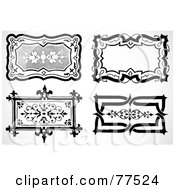 Royalty Free RF Clipart Illustration Of A Digital Collage Of Frame Design Elements Black And White Version 9