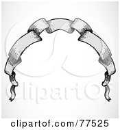 Royalty Free RF Clipart Illustration Of A Gray And Black Arched Blank Banner