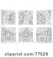 Royalty Free RF Clipart Illustration Of A Digital Collage Of Black And White Floral Squares