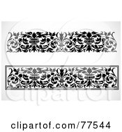 Royalty Free RF Clipart Illustration Of A Digital Collage Of Black And White Vase And Vine Borders