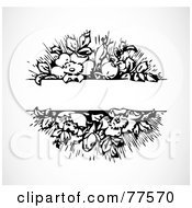 Poster, Art Print Of Black And White Floral Text Bar