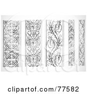 Royalty Free RF Clipart Illustration Of A Digital Collage Of Vertical Black And White Edge Borders