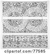 Royalty Free RF Clipart Illustration Of A Digital Collage Of Black And White Vined Headers