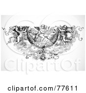Royalty Free RF Clipart Illustration Of A Black And White Angel Trio Header