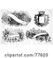 Royalty Free RF Clipart Illustration Of A Digital Collage Of Four Floral Banner Headers