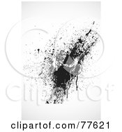Royalty Free RF Clipart Illustration Of A Black And White Grungy Blood Splatter by BestVector