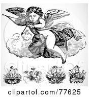 Poster, Art Print Of Digital Collage Of Five Cupid Design Elements