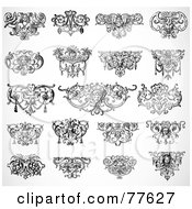 Royalty Free RF Clipart Illustration Of A Digital Collage Of Ornate Black And White Headers