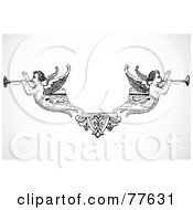 Poster, Art Print Of Black And White Dual Angel Trumpeter Header