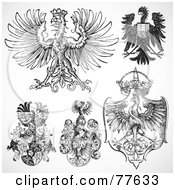 Royalty Free RF Clipart Illustration Of A Digital Collage Of Heraldic Eagle Design Elements
