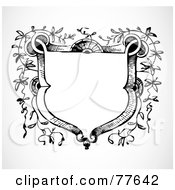 Royalty Free RF Clipart Illustration Of A Black And White Fine Over A Crest
