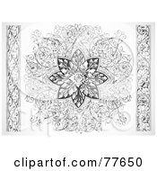 Poster, Art Print Of Digital Collage Of Floral Edges And Design Elements