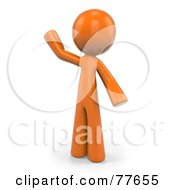 3d Orange Factor Man Standing And Waving by Leo Blanchette
