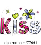 Poster, Art Print Of Colorful Kiss Word