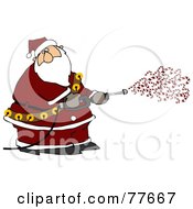 Kris Kringle Spraying Candy Canes Out Of A Pressure Washer by djart