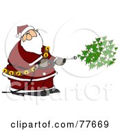 Poster, Art Print Of Kris Kringle Spraying Christmas Trees Out Of A Pressure Washer