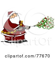 Kris Kringle Spraying Wreaths Out Of A Pressure Washer by djart