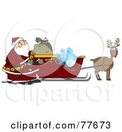 Poster, Art Print Of Santa Pressure Washing His Sleigh For Christmas Eve