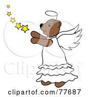 Poster, Art Print Of Brown Angel Bear With Stars
