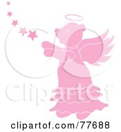 Royalty Free RF Clipart Illustration Of A Pink Angel Bear With Stars