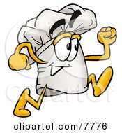 Poster, Art Print Of Chefs Hat Mascot Cartoon Character Running
