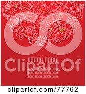 Poster, Art Print Of Red Floral Christmas Background With Sample Text