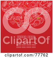 Royalty Free RF Clipart Illustration Of A Red Floral Christmas Background With Sample Text