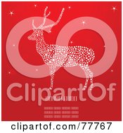 Royalty Free RF Clipart Illustration Of A Red Christmas Background With A Sparkly Reindeer by Pushkin
