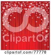 Red Stage Drapery Curtain With Magical Sparkles