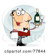 Poster, Art Print Of Caucasian Male Waiter Serving Wine