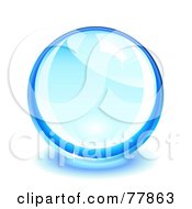Poster, Art Print Of Shiny Glass Or Crystal Blue Ball