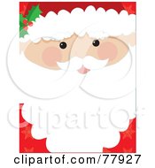 Santa Face Closeup Background With Text Space On His Beard