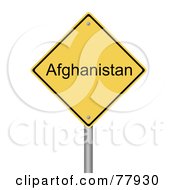 Poster, Art Print Of Yellow Afghanistan Warning Sign