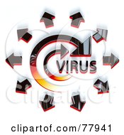 Royalty Free RF Clipart Illustration Of 3d Arrows Spreading From A Spiraling Virus