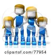 Royalty Free RF Clipart Illustration Of A 3d Toy Caucasian Family In Green