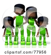 3d Toy Black Family In Green