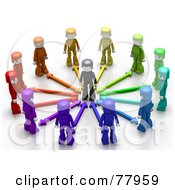Colorful 3d People With Arrows Surrounding A Person