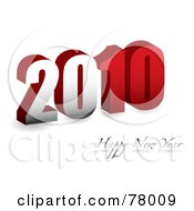 Royalty Free RF Clipart Illustration Of A Red 3d 2010 Happy New Year Greeting On White