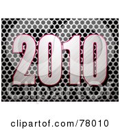 Royalty Free RF Clipart Illustration Of A 3d Brushed Silver 2010 Over A Metal Grate