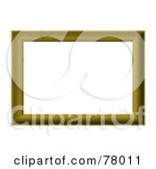 Royalty Free RF Clipart Illustration Of A White Text Box Framed With An Aged Golden Frame by michaeltravers