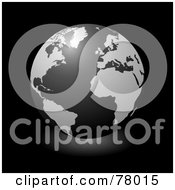 Royalty Free RF Clipart Illustration Of A 3d Black And White Glowing World Globe On Black