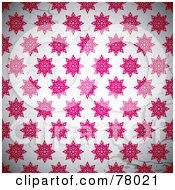 Poster, Art Print Of Background Pattern Of Pink Starry Snowflakes On White