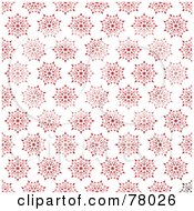 Poster, Art Print Of Red Snowflake Or Floral Pattern Background On White