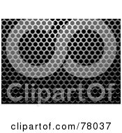 Royalty Free RF Clipart Illustration Of A Brushed Metal Holed Grate Background by michaeltravers