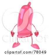 Royalty Free RF Clipart Illustration Of A 3d Pink Condom Character Standing