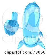 3d Blue Condom Character Holding A Thumb Up