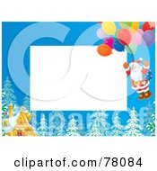 Royalty Free RF Clipart Illustration Of A Horizontal Christmas Border Of Santa Floating With Balloons