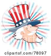 Royalty Free RF Clipart Illustration Of A White Bearded Uncle Sam Head With A Patriotic Hat by Qiun