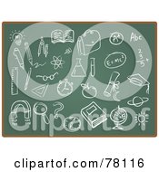 Royalty Free RF Clipart Illustration Of A Digital Collage Of Chalk Board School Drawings by Qiun