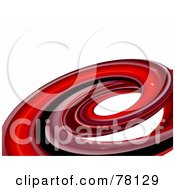 Red Motion Coil Abstract Background On White